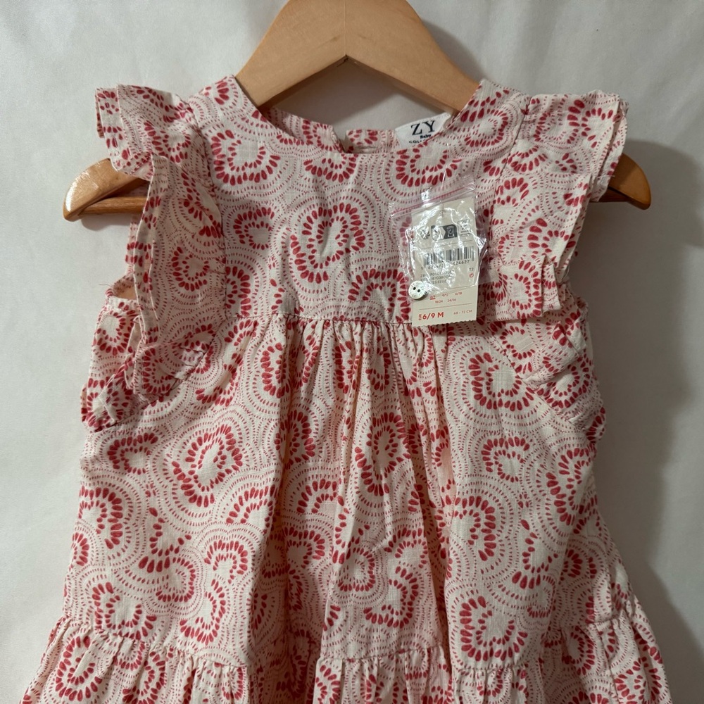 Kids Casual Dress - Red and White